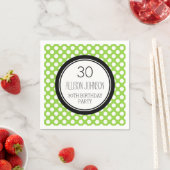 Monogramm 30. Geburtstag Napkin Limone Punkte Serviette (Beispiel)