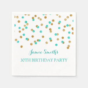 Monogramm-30. Geburtstags-Servietten-Goldblau Serviette