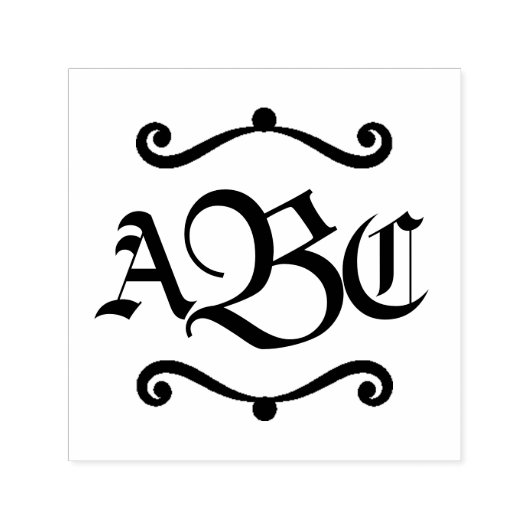 Monogramm-3-Buchstaben-Initialen Permastempel (Design)