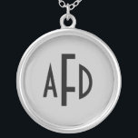 Monogramm 3 erster Schriftart Versilberte Kette<br><div class="desc">Monogramm diese Halskette mit Ihren drei Initialen. Macht ein großartiges Geschenk für alle Frauen.</div>