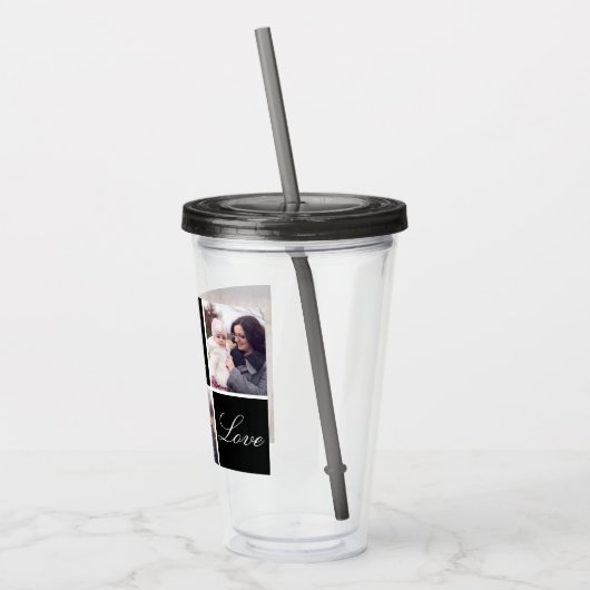 Monogramm 3 FotoCollage Acryltrinkbecher (Links)