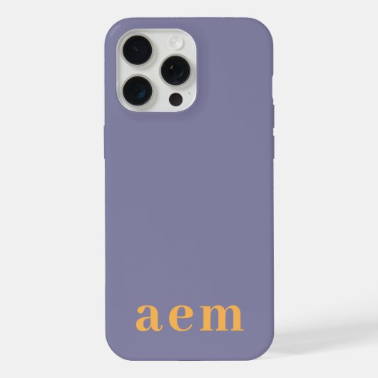 Monogramm 3 Initialen Gelb & Blau Minimalistisch iPhone Hülle (Rückseite)