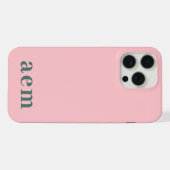 Monogramm 3 Initialen Rosa & Grün Minimalistisch iPhone Hülle (Rückseite (Horizontal))