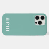 Monogramm 3 Initialen Türkisblau Minimalistisch iPhone Hülle (Rückseite (Horizontal))