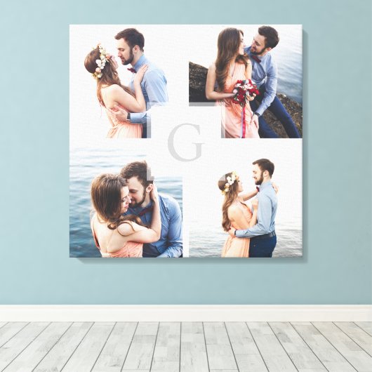 Monogramm 4 Foto Geschenkgutschrift Foto Leinwand (Insitu (Holzboden))