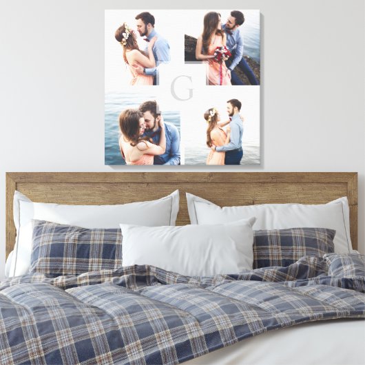 Monogramm 4 Foto Geschenkgutschrift Foto Leinwand (Insitu (Schlafzimmer))