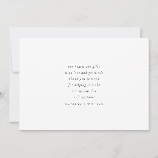 Monogramm 4 Foto Hochzeit Dankeskarte (Rückseite)