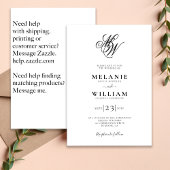 Monogramm 4 Foto Hochzeit Einladung