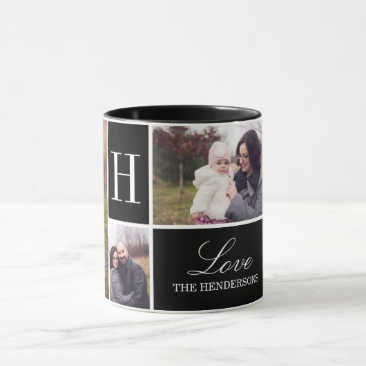 Monogramm 4 FotoCollage Tasse (Zentrum)