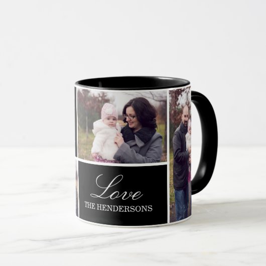 Monogramm 4 FotoCollage Tasse (VorderseiteRechts)