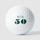 Monogramm 50. Geburtstag Golfball (Vorderseite)