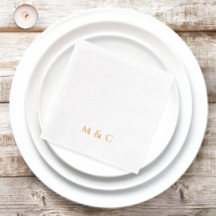 Monogramm 50. Hochzeitstag Party Gold Servietten Mit Folie