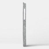 Monogramm 6 gerundete Fotolage Silver Glitzer Case-Mate iPhone Hülle (Rückseite / Links)