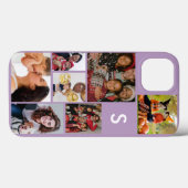 Monogramm 8 Foto Collage lila Case-Mate iPhone Hülle (Rückseite (Horizontal))