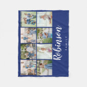 Monogramm 8-FotoCollage| Marine Fleecedecke (Vorderseite)