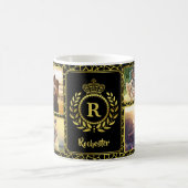 Monogramm 8 FotoCollage | Royal Crown Gold Laurel Kaffeetasse (Mittel)