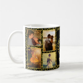 Monogramm 8 FotoCollage | Royal Crown Gold Laurel Kaffeetasse