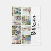 Monogramm 8-FotoCollage| weiß Fleecedecke (Vorderseite)