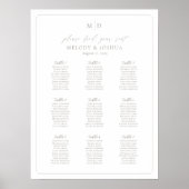 Monogramm 9 Tabellen - Seekartenrahmen Poster (Vorne)