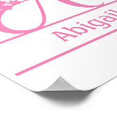 Monogramm A, Buchstabe A, Initial A, blau-rosa Poster (Ecke)