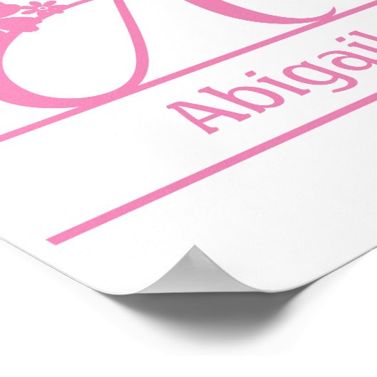 Monogramm A, Buchstabe A, Initial A, blau-rosa Poster (Ecke)