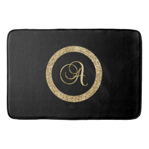 Monogramm A, elegantes goldenes Drehbuch Badematte