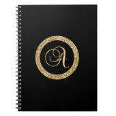 Monogramm A, elegantes goldenes Drehbuch Notizblock (Vorderseite)