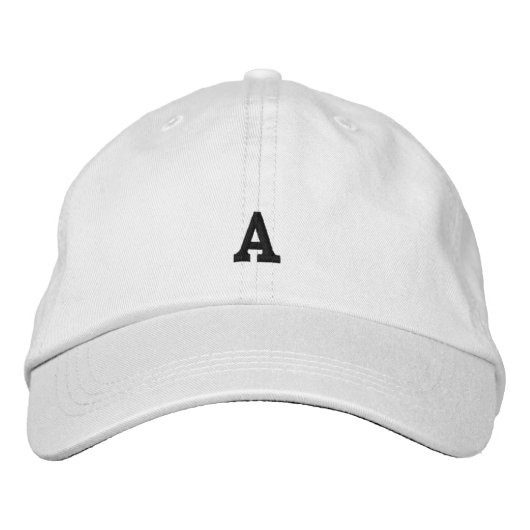 Monogramm A erste weiße Farbe bestickte Hutkappe Baseballkappe (Vorderseite)