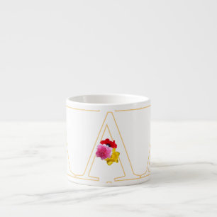 Monogramm A Floral Espressotasse