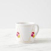 Monogramm A Floral Espressotasse (Vorderseite Rechts)