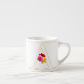 Monogramm A Floral Espressotasse (Rechts)