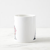 Monogramm A Florales Blau Wasserfarbe Kaffeetasse (Mittel)