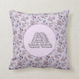 Monogramm A für Luxus-Blume Kissen