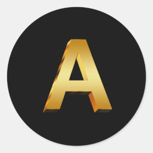 Monogramm A Gold Runder Aufkleber