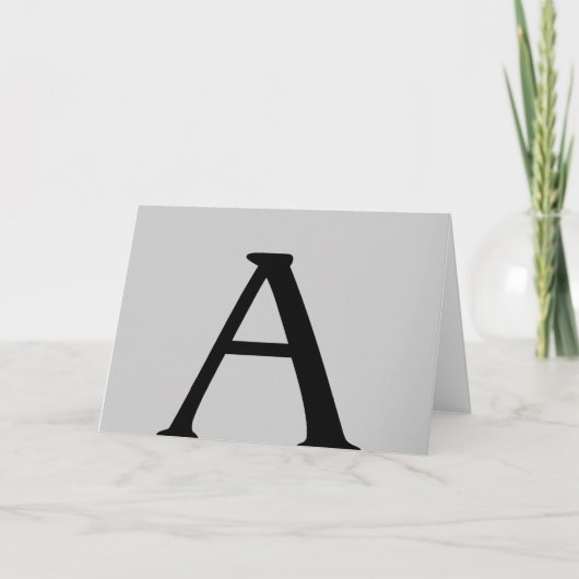 Monogramm-A-Graue schwarze Notizkarte (Vorderseite)