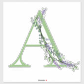 Monogramm A Lavendel Eucalyptus Aufkleber (Blatt)