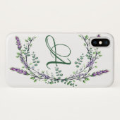 Monogramm A Lavendel Eucalyptus Case-Mate iPhone Hülle (Rückseite (Horizontal))