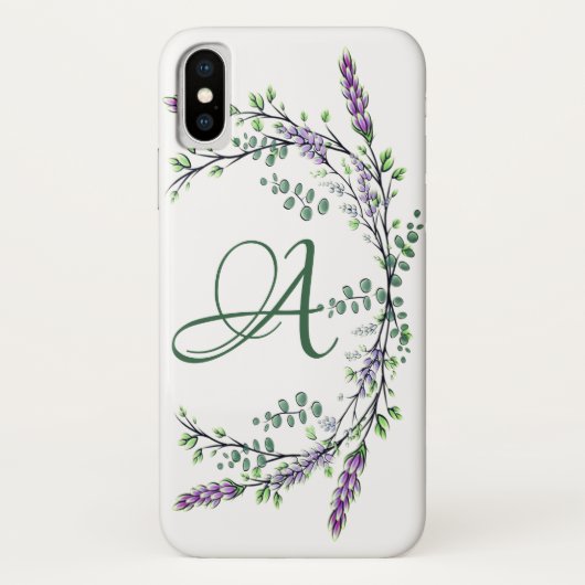 Monogramm A Lavendel Eucalyptus Case-Mate iPhone Hülle (Rückseite)