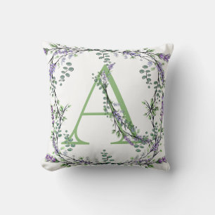 Monogramm A Lavendel Eucalyptus Kissen