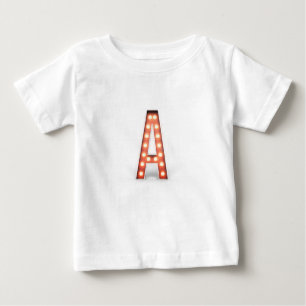 Monogramm A Marquee-Leuchten Baby T-shirt