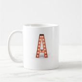 Monogramm A Marquee-Leuchten Kaffeetasse (Links)