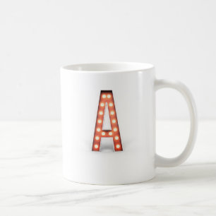 Monogramm A Marquee-Leuchten Kaffeetasse