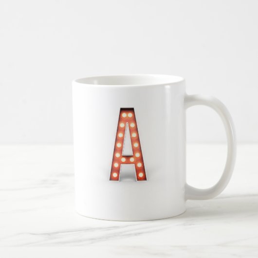 Monogramm A Marquee-Leuchten Kaffeetasse (Rechts)