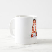 Monogramm A Marquee-Leuchten Kaffeetasse (Vorderseite Links)