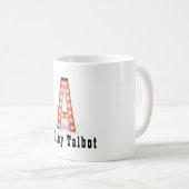 Monogramm A Marquee Lichter Personalisiert Kaffeetasse (VorderseiteRechts)
