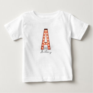 Monogramm A Marquee Lichter Personalized Baby T-shirt