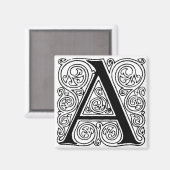 Monogramm 'A' mit Schwüngen - Magnet (Vorderseite/Rückseite)