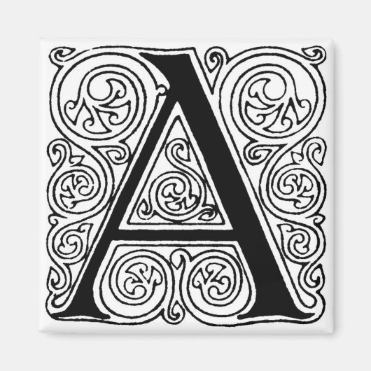 Monogramm 'A' mit Schwüngen - Magnet (Vorne)