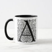 Monogramm 'A' mit Schwüngen - Tasse (Links)