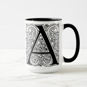 Monogramm 'A' mit Schwüngen - Tasse